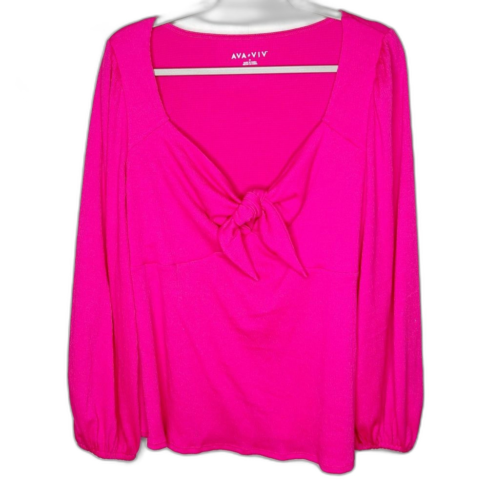 NEW Ava & Viv Hot Pink Plus Size Top 1X